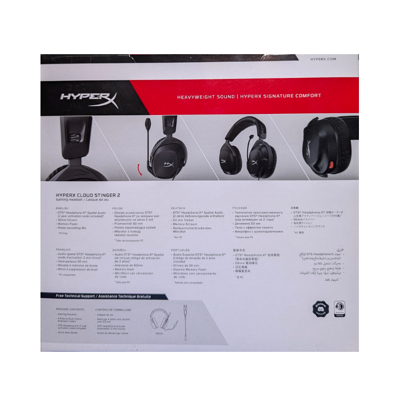 HEADSET GAMING HYPERX CLOUD STINGER 2