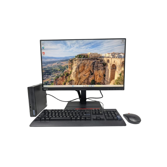 COMBO PC DE OFICINA - LENOVO M70Q - MONITOR LENOVO 24 PULGADAS - TECLADO Y MOUSE